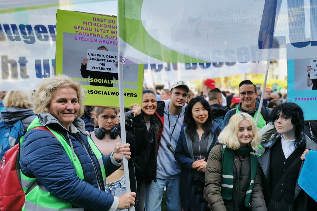 Wir waren auch dabei uns haben uns dafür eingesetzt, dass soziale Arbeit gesichert bleibt.